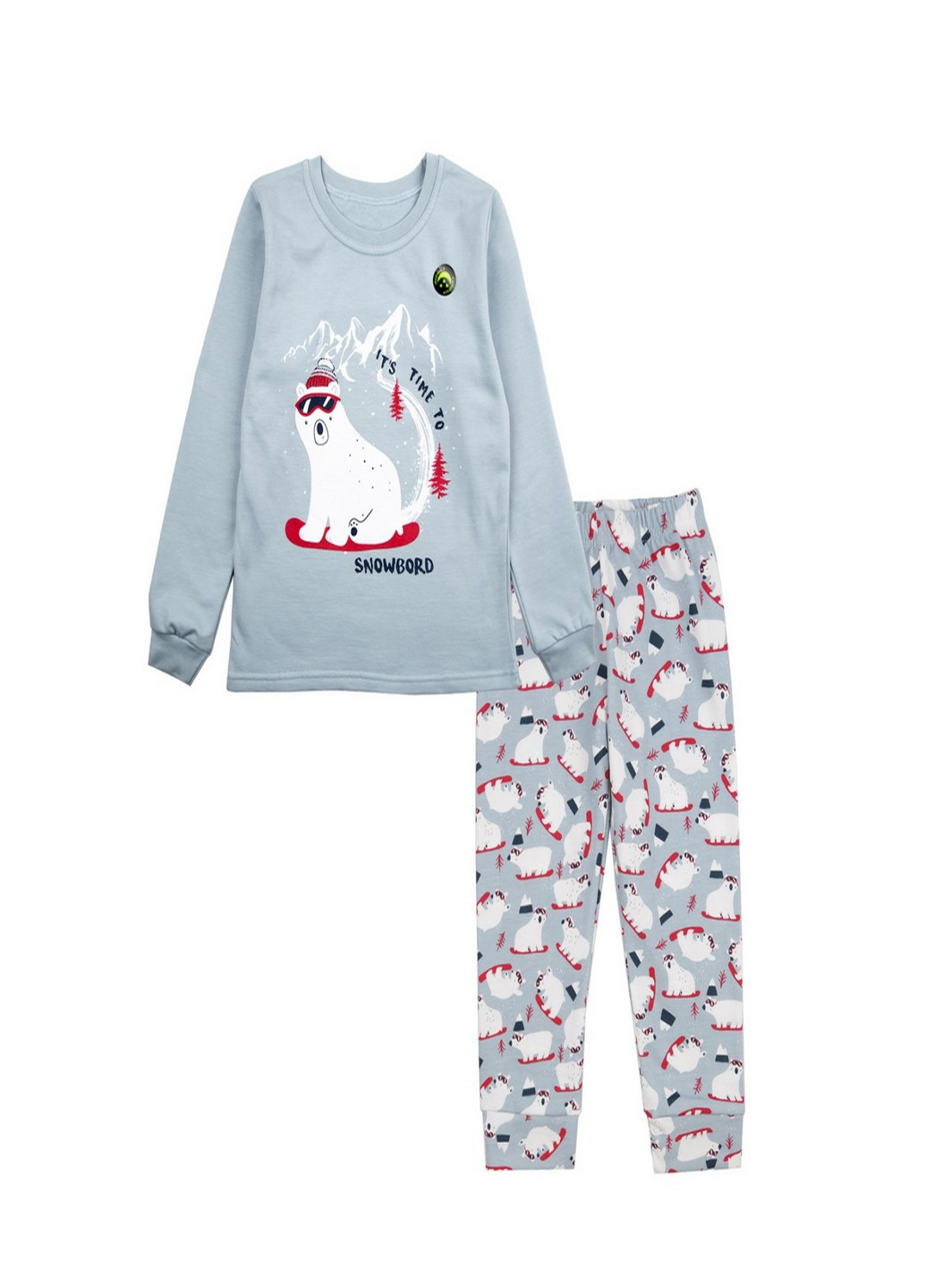 Серая всесезон пижама детская (медведь) Фламинго Текстиль