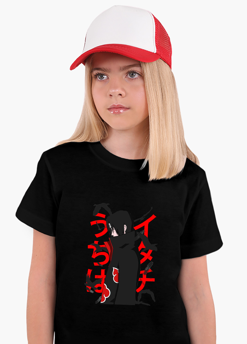 Чорна демісезонна футболка дитяча ітачі учіха наруто (itachi uchiha) (9224-2817) MobiPrint