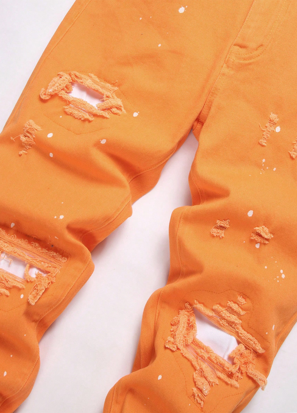 Оранжевые демисезонные зауженные джинсы SHEIN