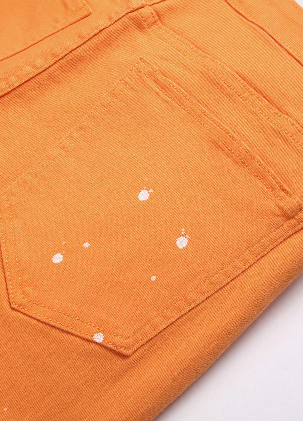 Оранжевые демисезонные зауженные джинсы SHEIN