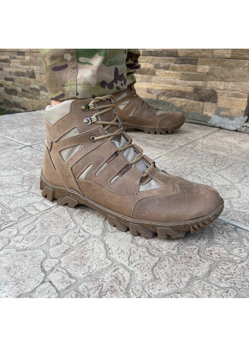 Коричневые осенние ботинки военные тактические всу (зсу) 7527 42 р 27,5 см коричневые Power