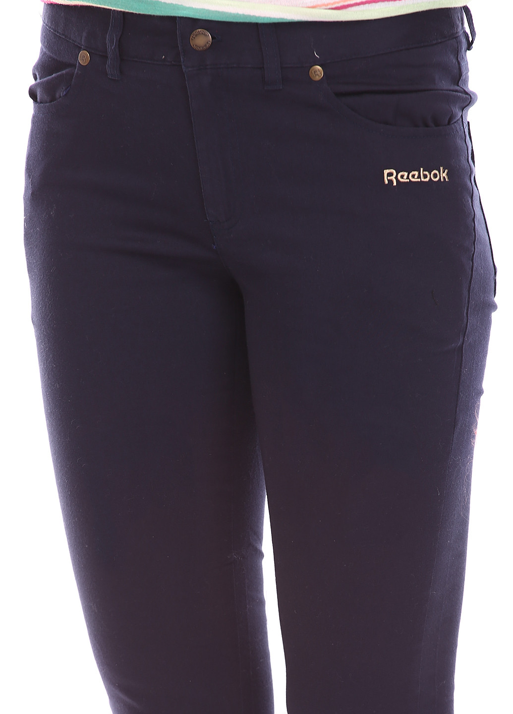 Темно-синие кэжуал демисезонные прямые брюки Reebok