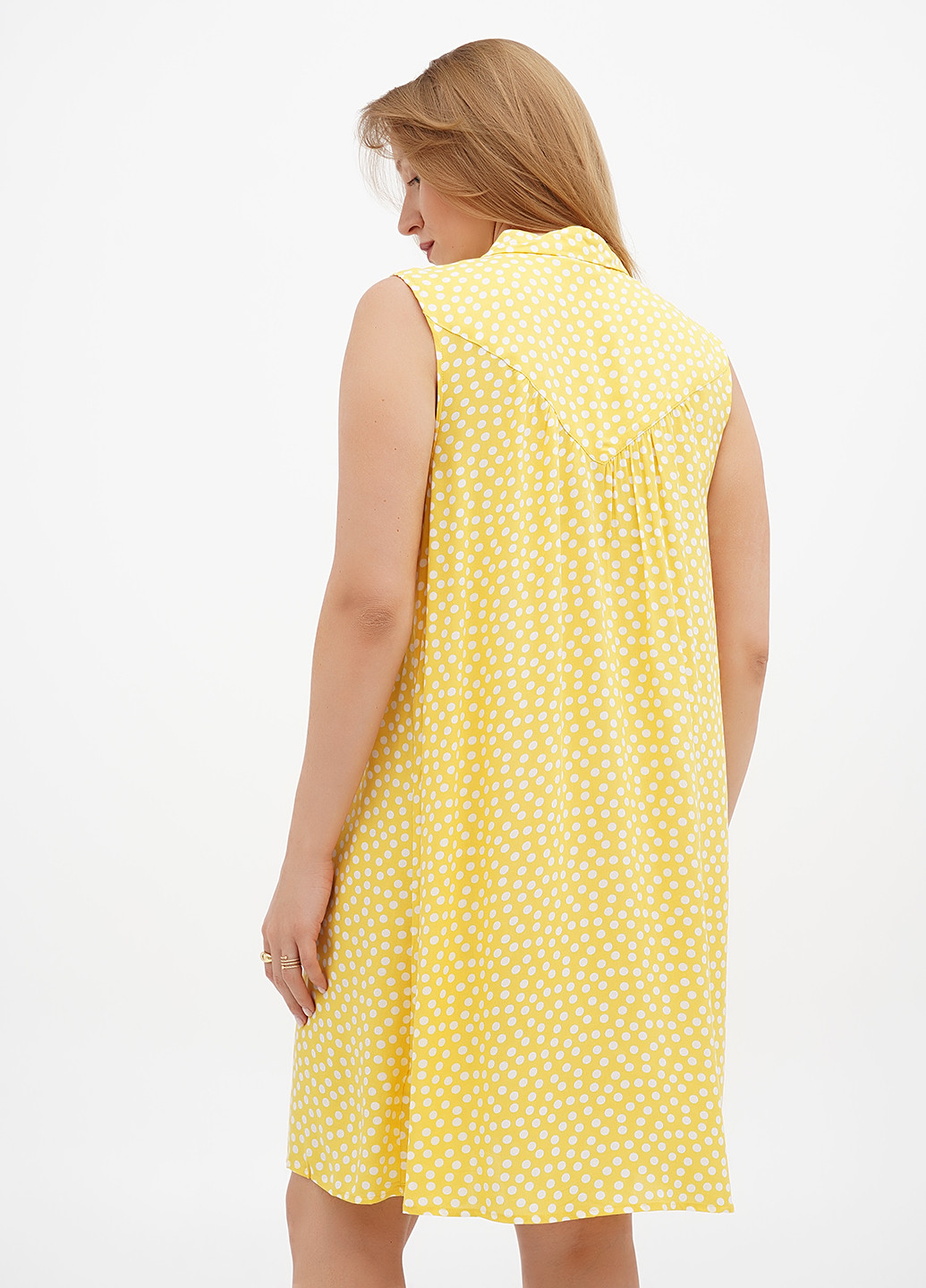 Желтое кэжуал платье а-силуэт Lefties в горошек