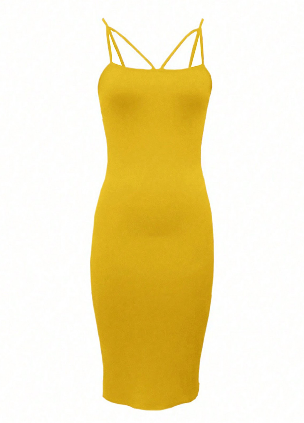 Жовтий кежуал сукня силуетна SHEIN однотонна