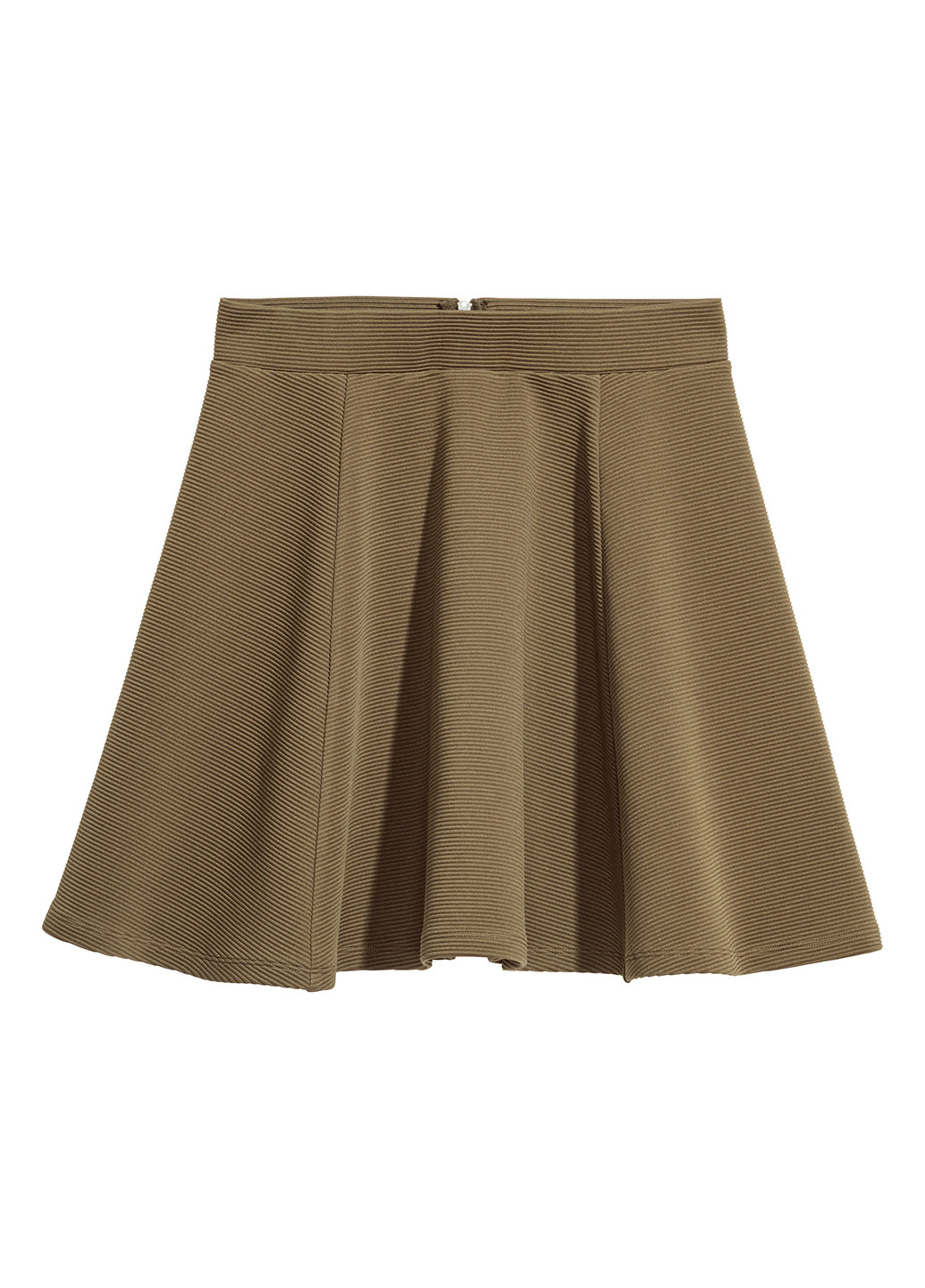 Оливковая (хаки) кэжуал однотонная юбка H&M клешированная-солнце