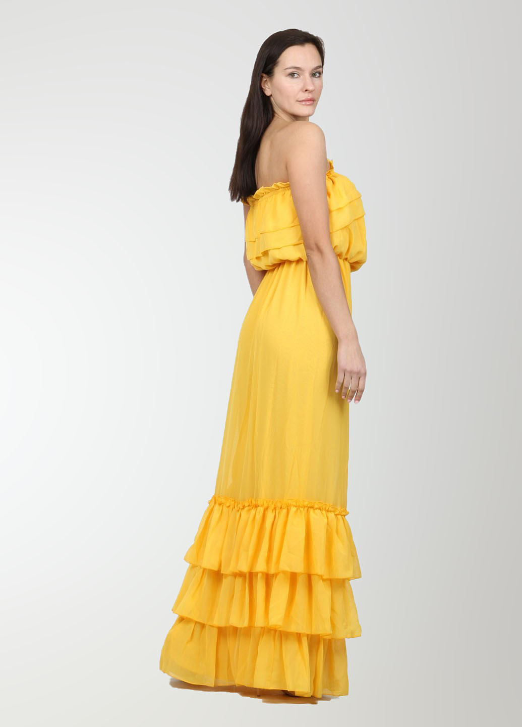 Желтое вечернее платье Marmer однотонное