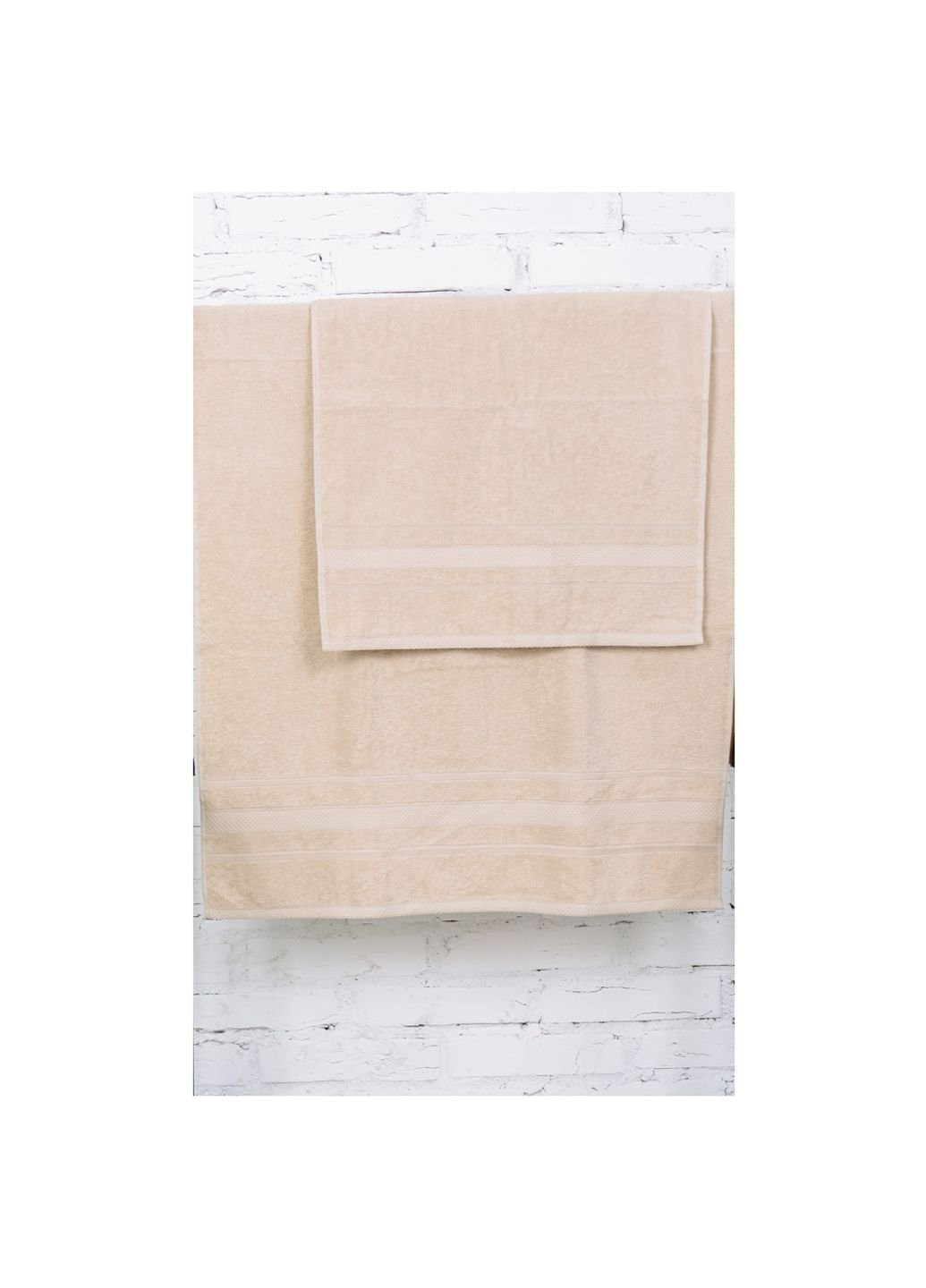Mirson полотенце набор банный №5014 softness beige 50x90, 70x140 (2200003183061) бежевый производство - Украина