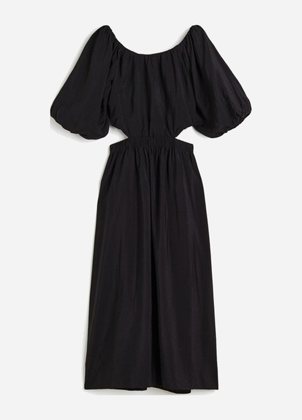 Черное кэжуал платье клеш H&M однотонное