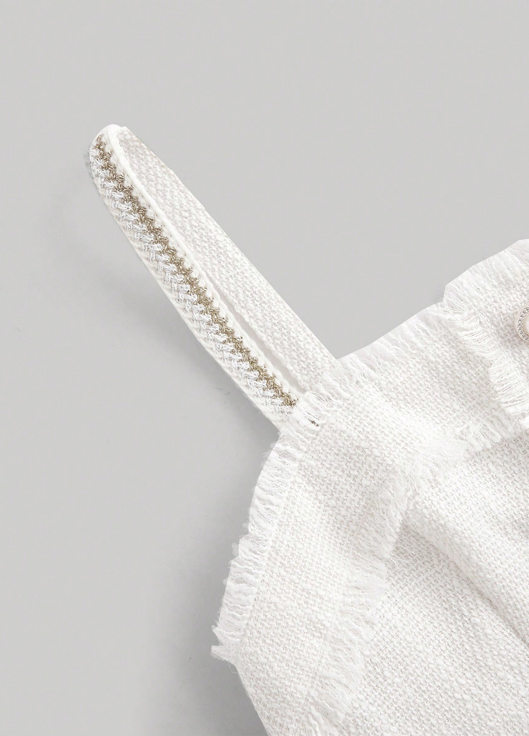 Кремовый летний комплект (топ, юбка) SHEIN