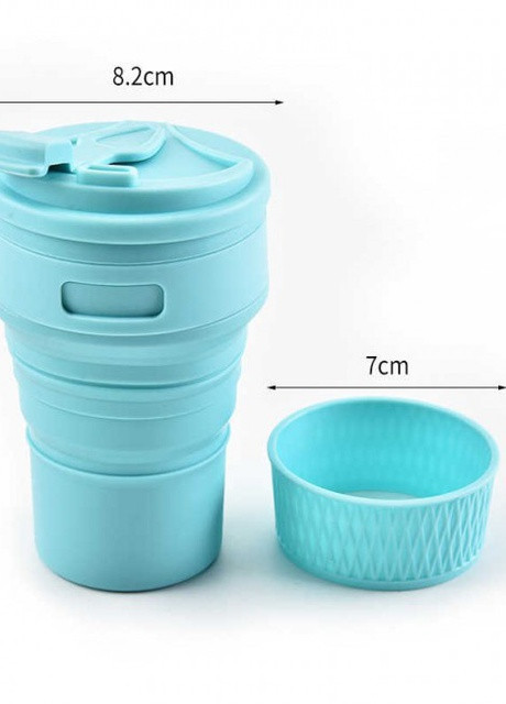 Складна сиконова чашка, 350 мл з трубкою, блакитна More (253888741)