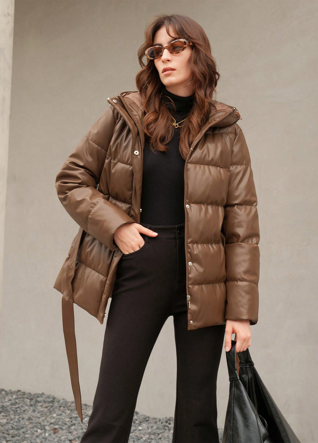 Коричнева зимня куртка SHEIN