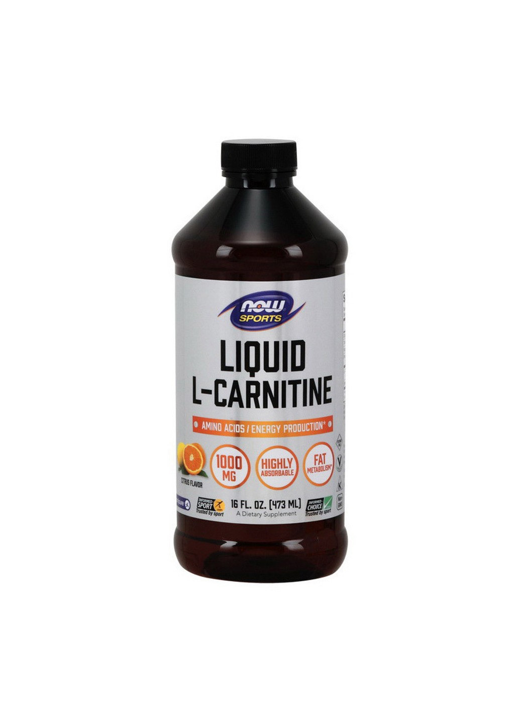 Л-карнитин L-Carnitine 1000 mg (473 мл) нау фудс citrus Now Foods (255363683)