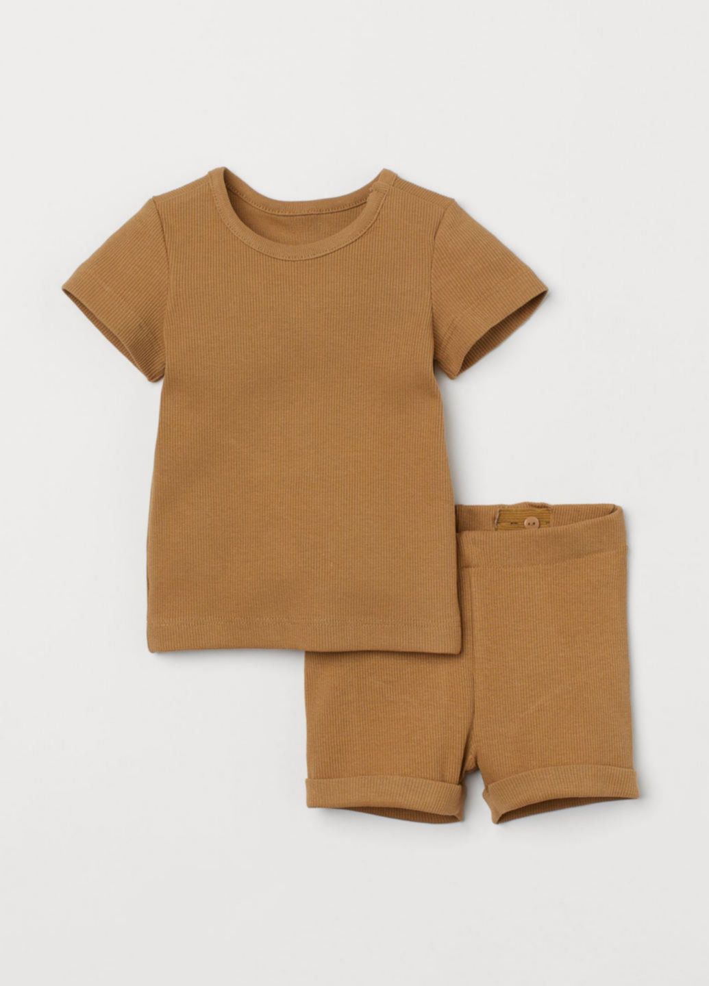 Светло-коричневый летний костюм (футболка, шорты) H&M