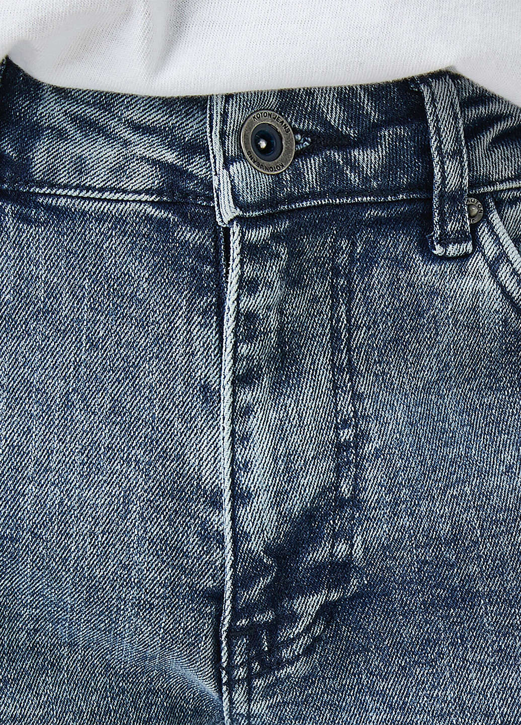 Штани KOTON прямі блакитні джинсові бавовна