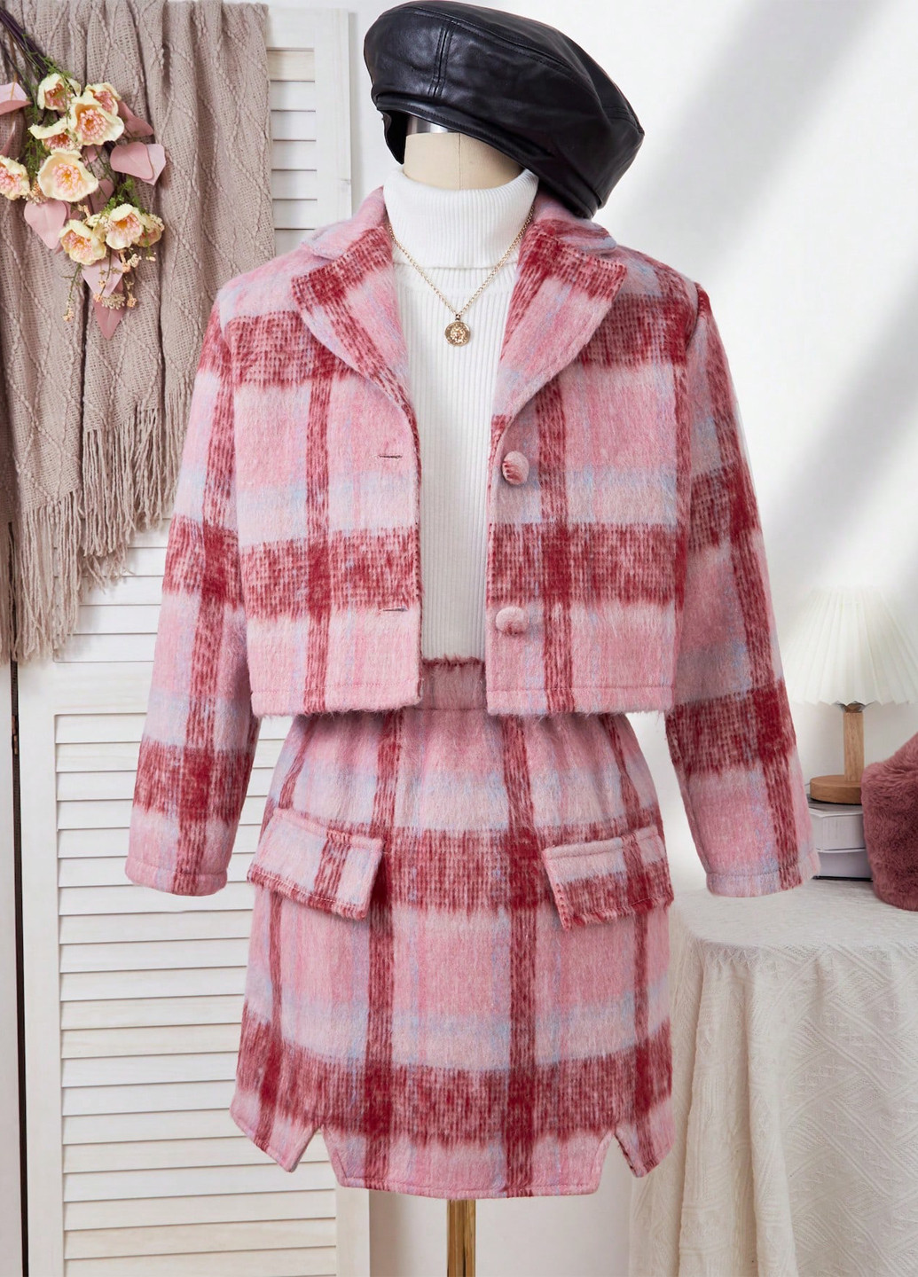 Комбінований демісезонний костюм (жакет, спідниця) спідничний SHEIN