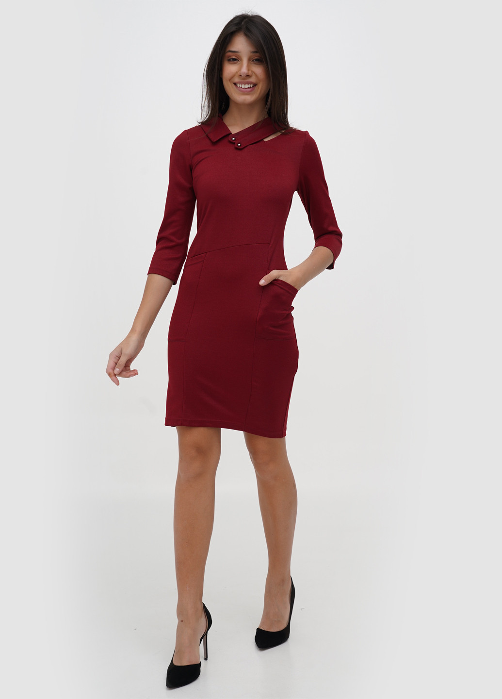 Червона кежуал сукня Sassofono однотонна