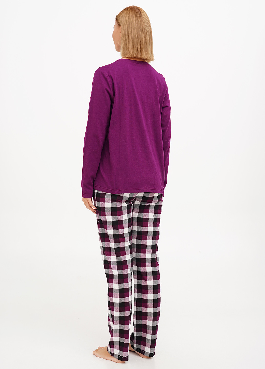 Фуксиновая всесезон пижама (лонгслив, брюки) лонгслив + брюки Aniele