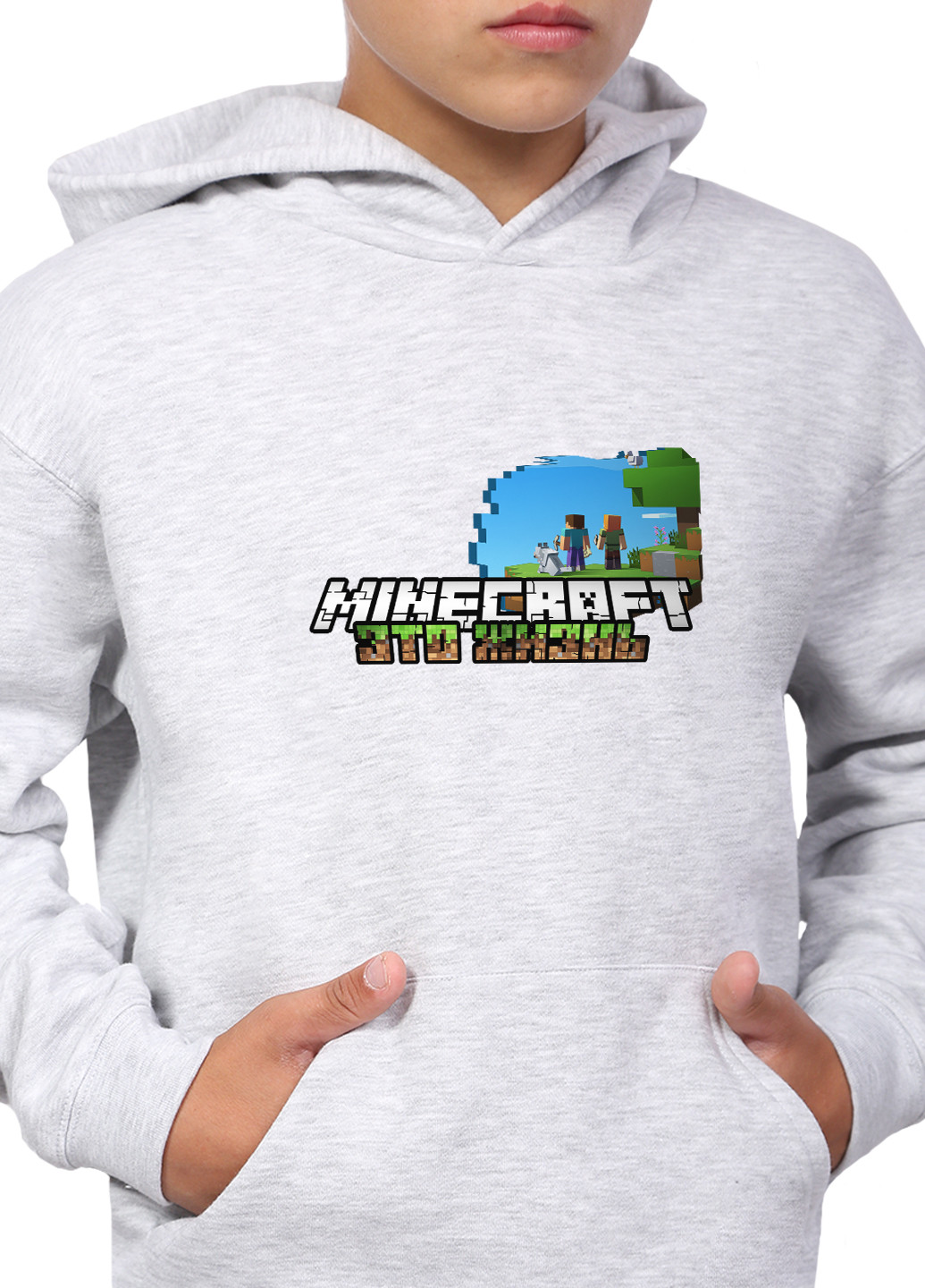 Худі для хлопчика Майнкрафт (Minecraft) Кенгуру дитячий (9298-1170) MobiPrint (219027812)