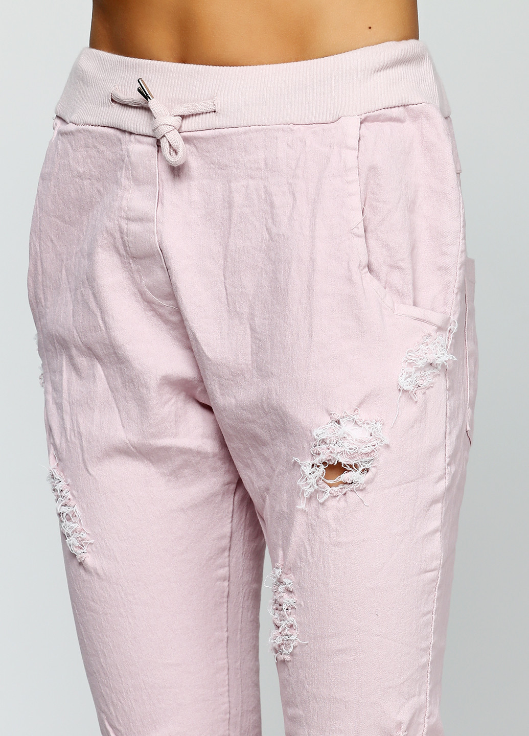 Бледно-розовые кэжуал летние зауженные брюки Moda Italia