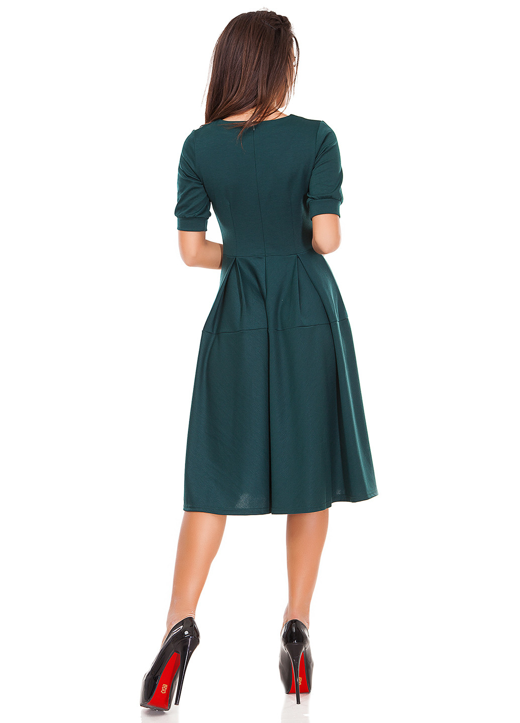 Темно-зеленое кэжуал платье Marini однотонное