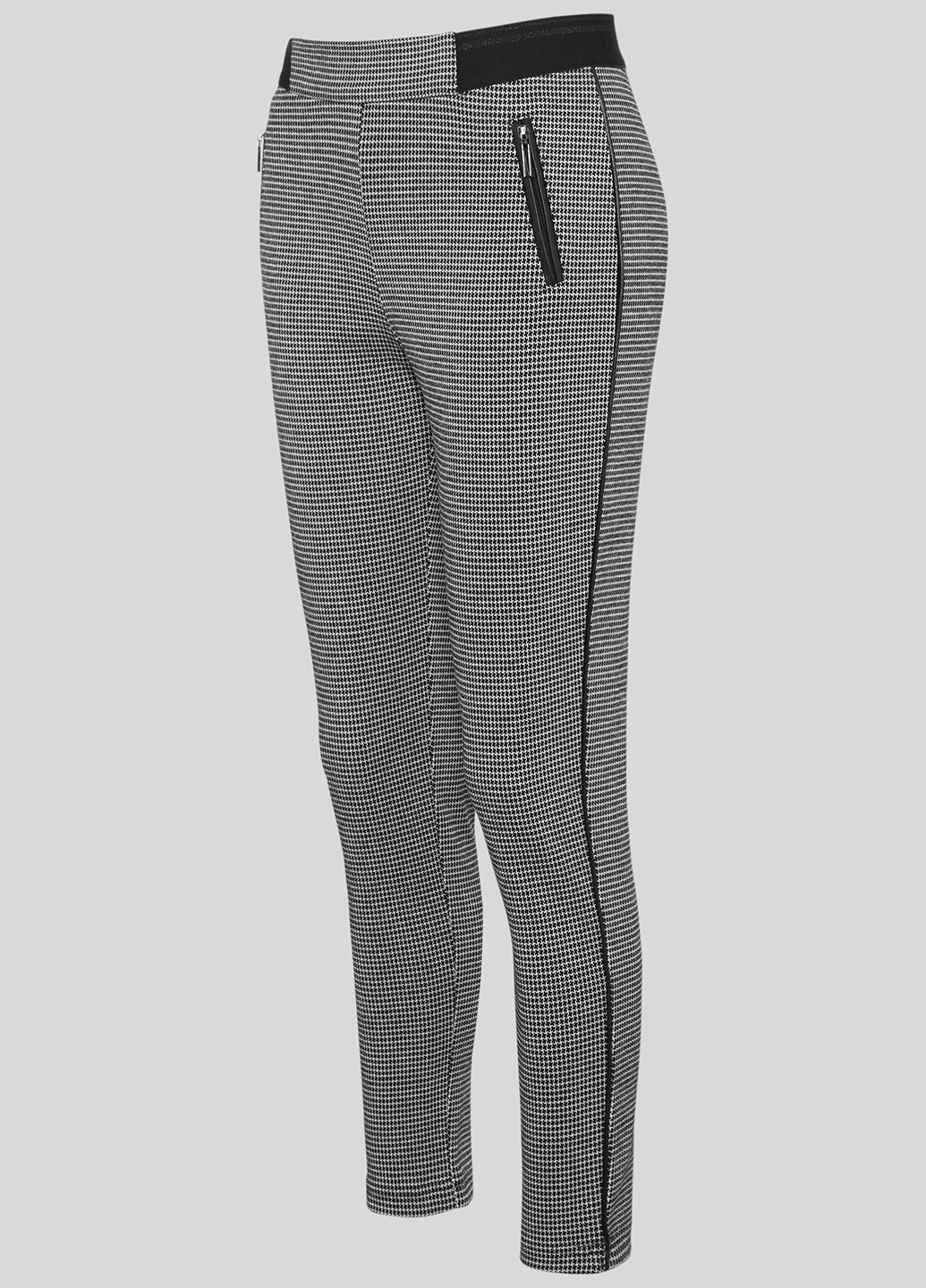 Черно-белые кэжуал демисезонные зауженные брюки C&A