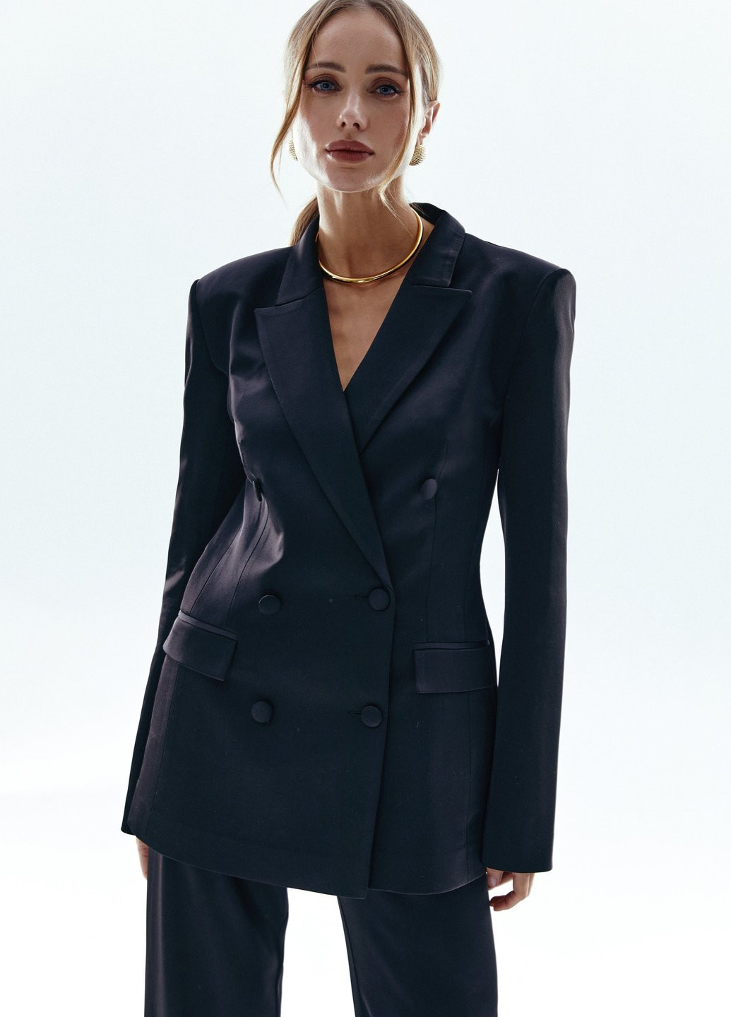 Черный женский жакет Gepur однотонный - всесезон