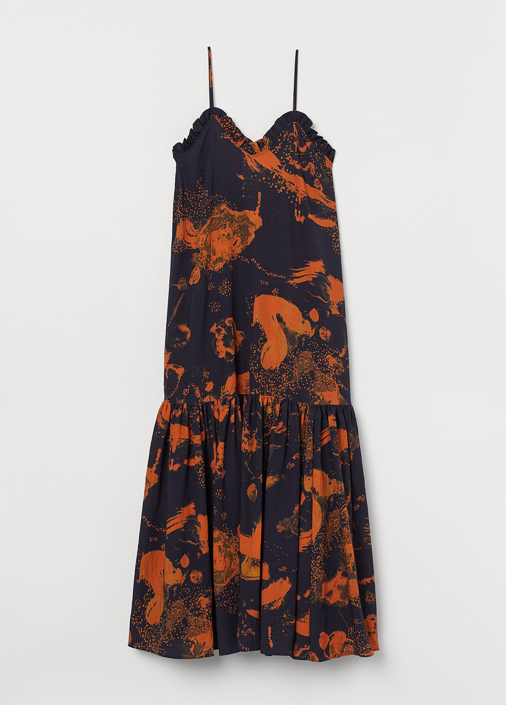 Темно-синя кежуал сукня кльош, годе H&M з абстрактним візерунком