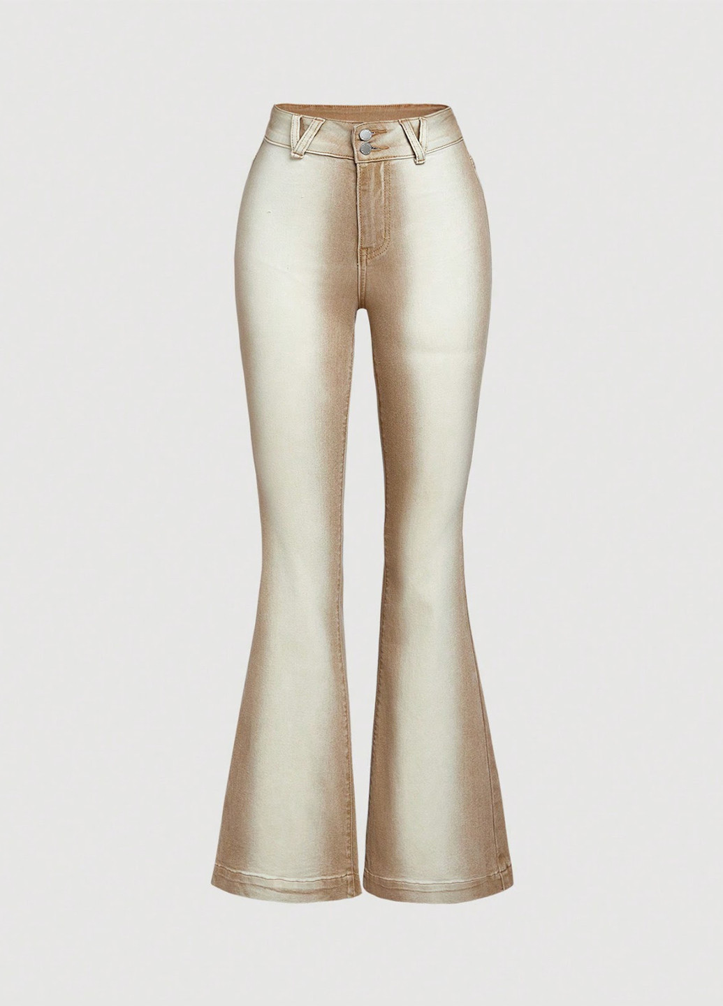 Бежевые демисезонные клеш джинсы SHEIN