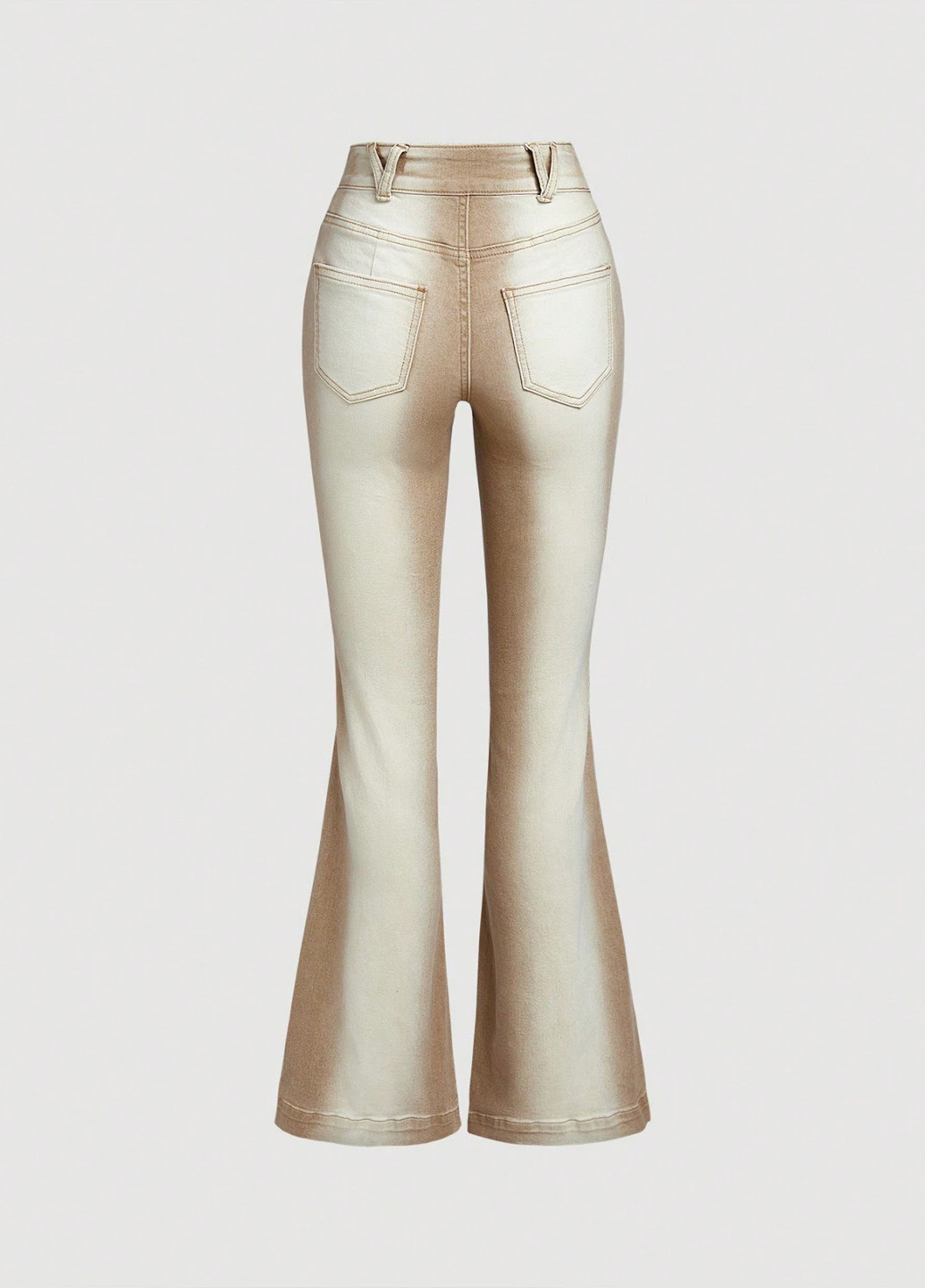 Бежевые демисезонные клеш джинсы SHEIN