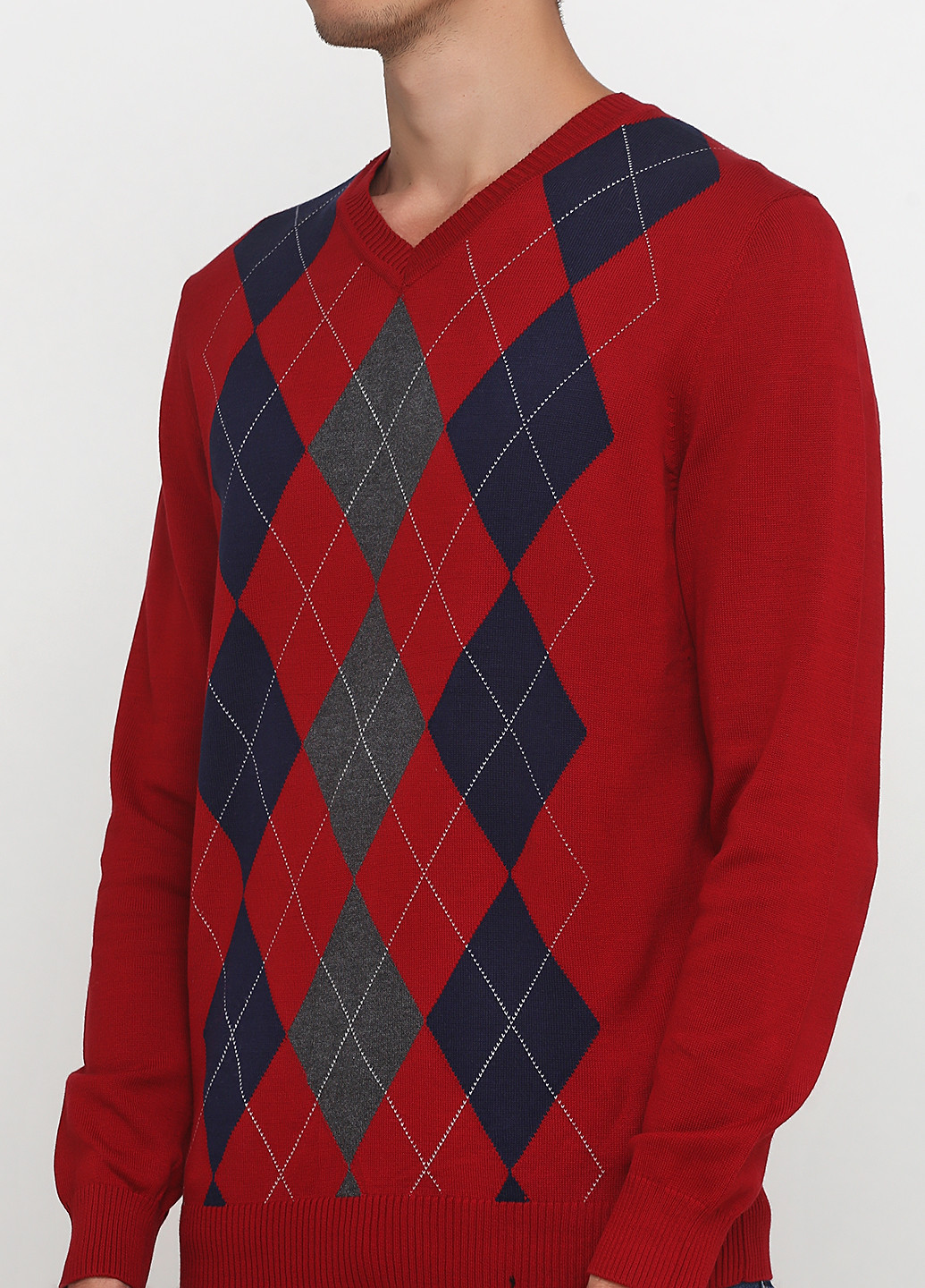 Темно-красный демисезонный пуловер пуловер CHD