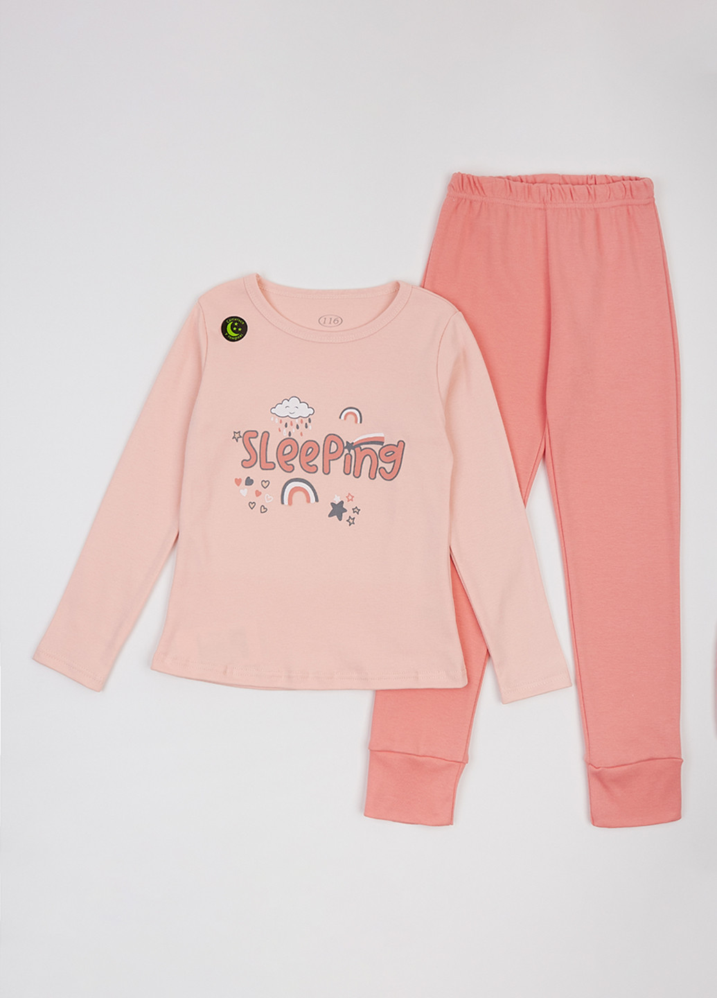 Розовая всесезон пижама (лонгслив, брюки) лонгслив + брюки Фламинго