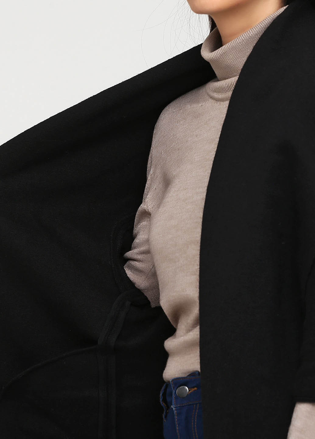 Чорне демісезонне Пальто оверсайз Only