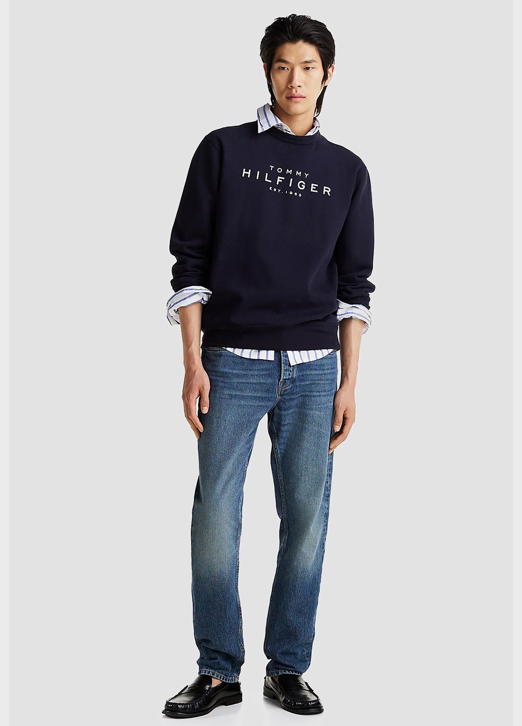 Темно-синий свитшот Tommy Hilfiger логотип без декора (346698220)