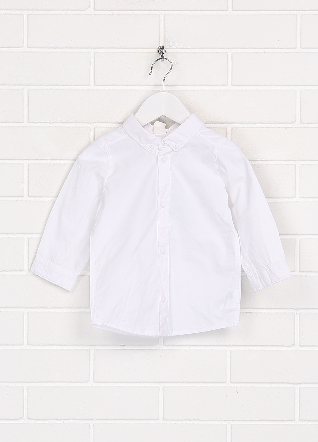 Сорочка H&M однотонна біла ділова бавовна