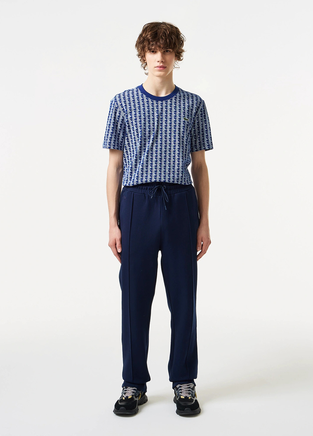 Темно-синие спортивные демисезонные прямые брюки Lacoste