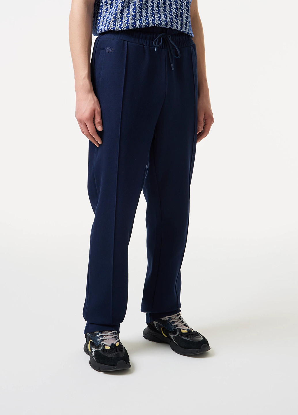 Темно-синие спортивные демисезонные прямые брюки Lacoste