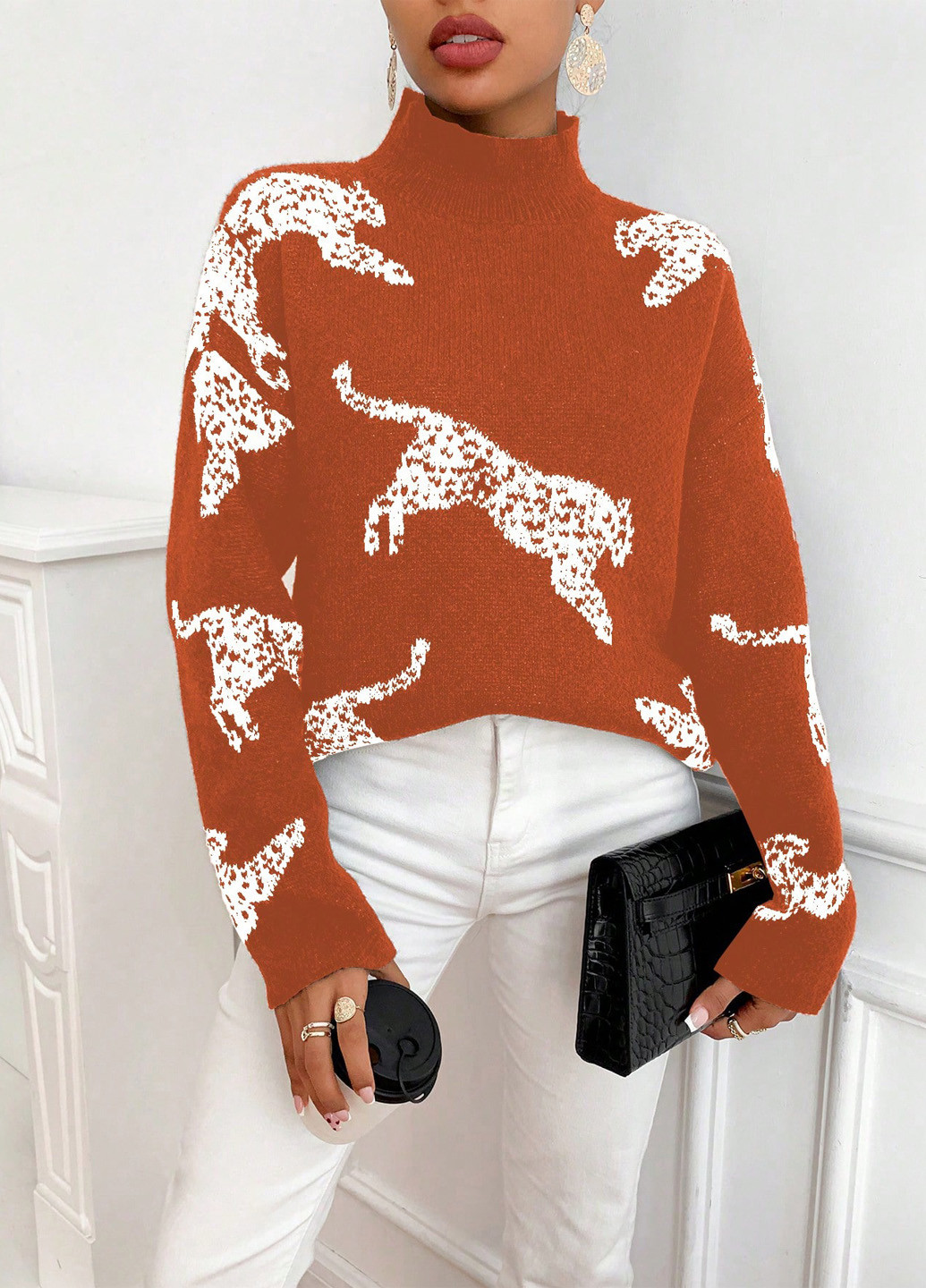 Теракотовий демісезонний светр SHEIN