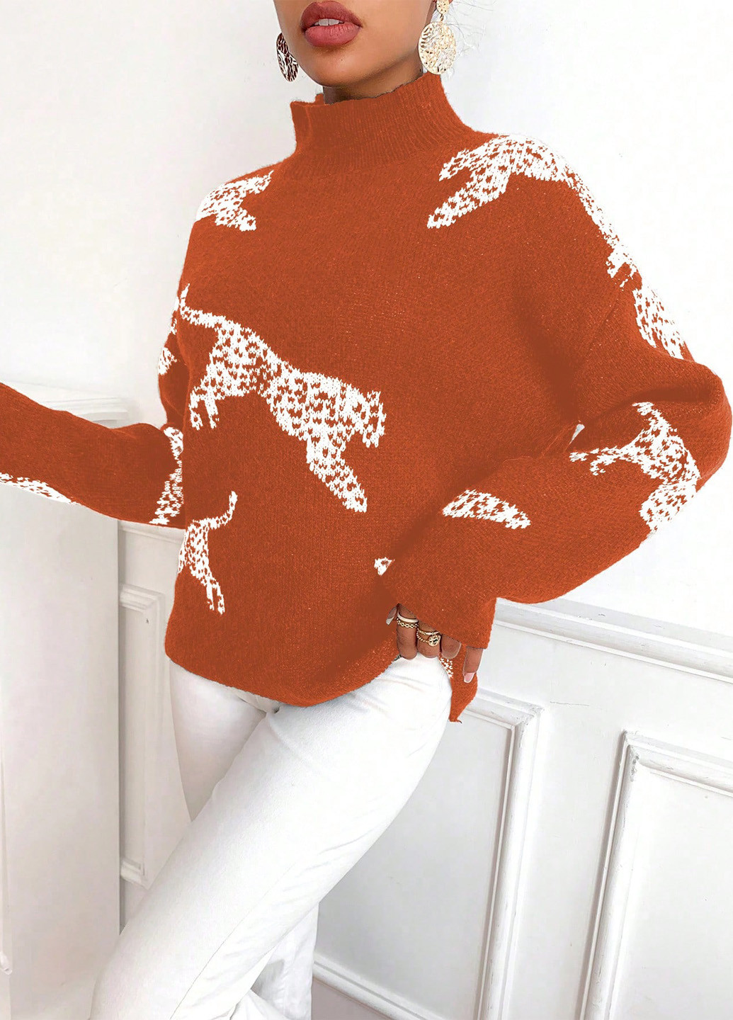 Теракотовий демісезонний светр SHEIN