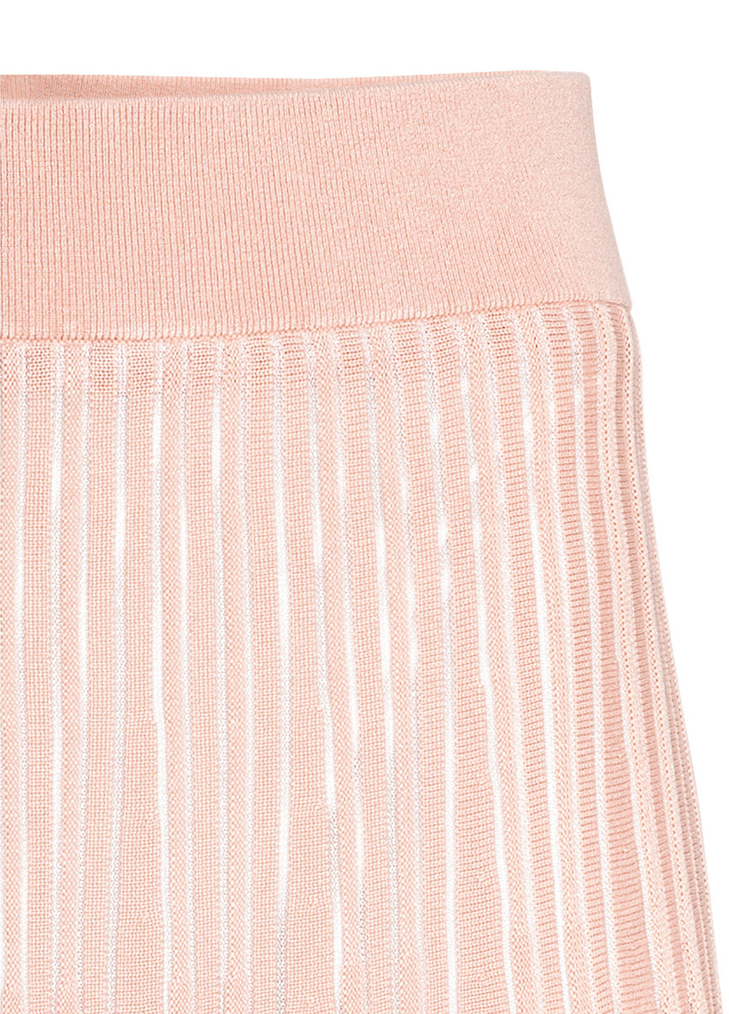 Пудровая кэжуал однотонная юбка H&M плиссе