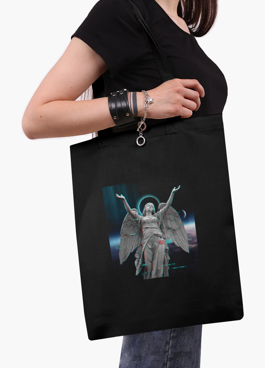 Еко сумка шоппер черная Ренессанс Ангел (Renaissance Angel) (9227-1592-BK) MobiPrint (236391174)