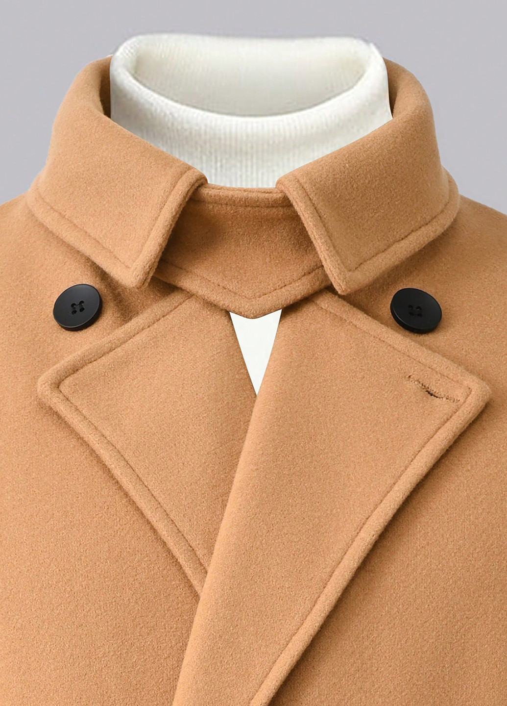 Песочное зимнее Пальто двубортное SHEIN