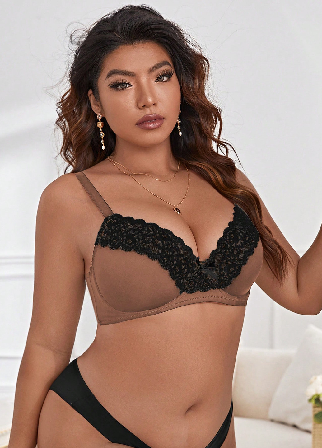 Комбинированный корбей бюстгальтер SHEIN с косточками полиамид