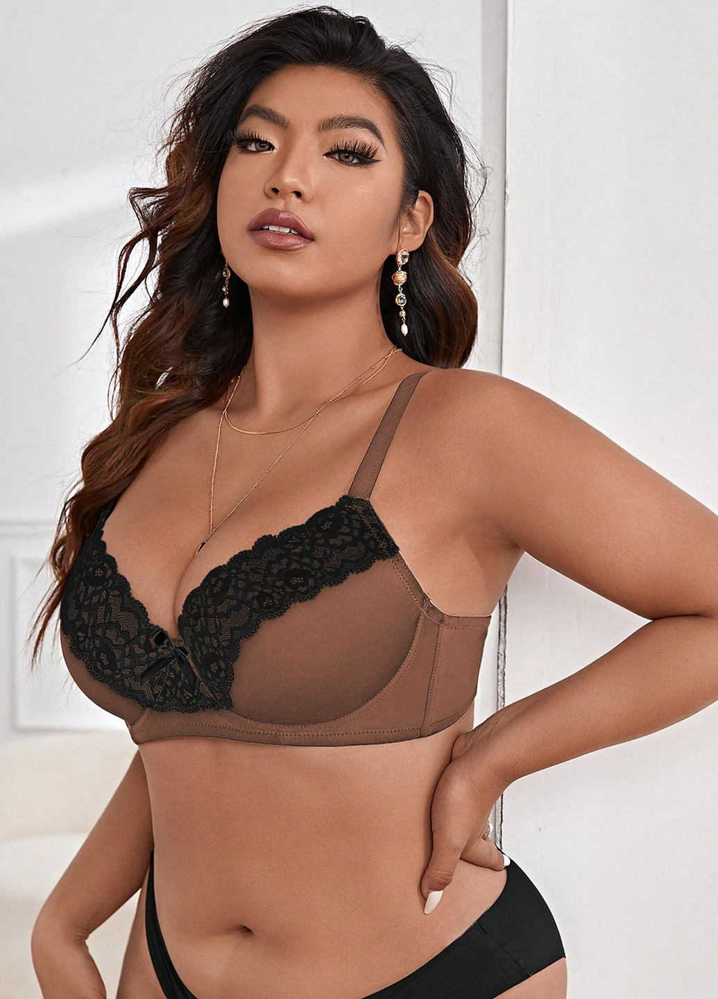 Комбинированный корбей бюстгальтер SHEIN с косточками полиамид