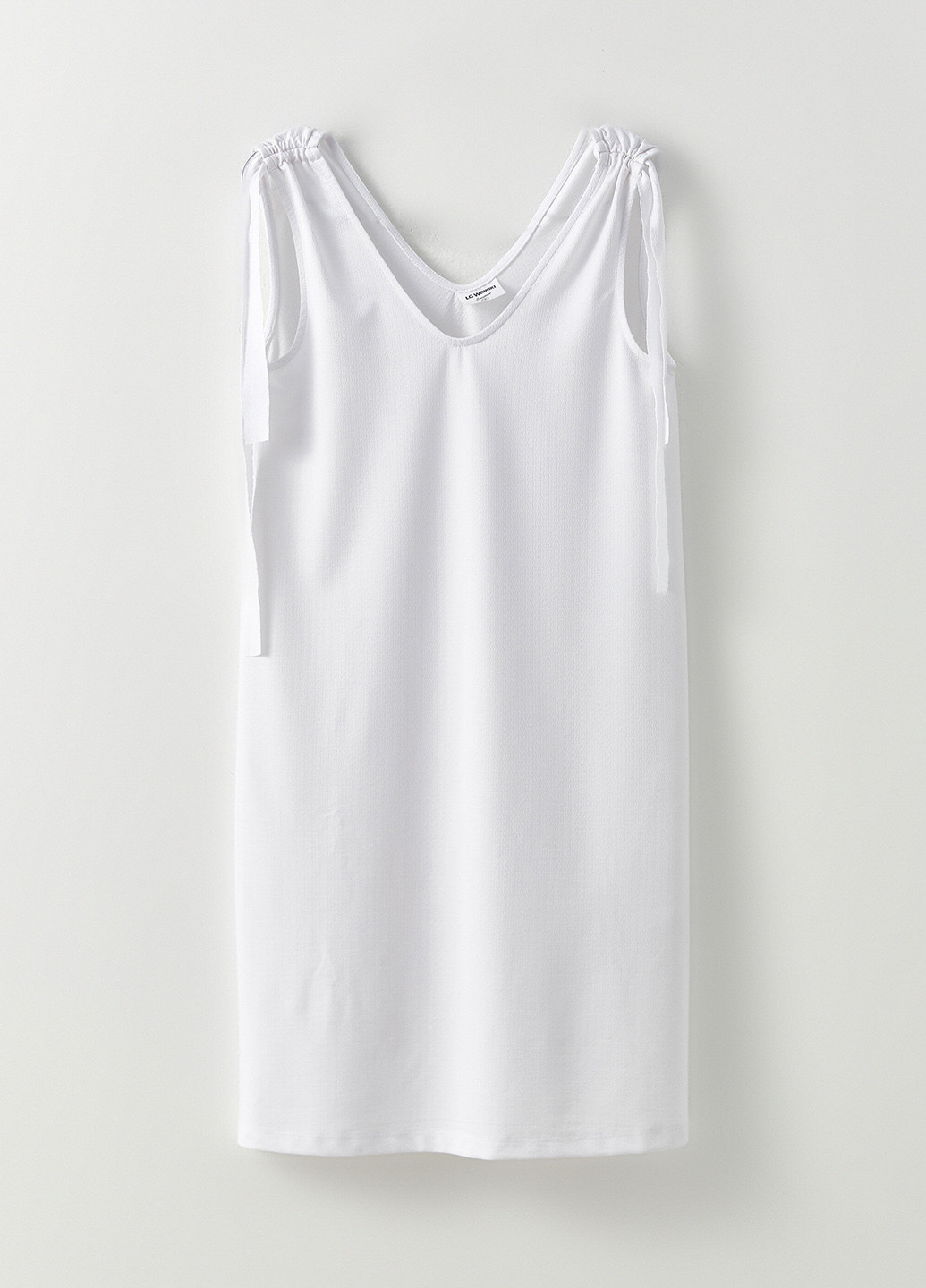 Белое пляжное платье платье-майка LC Waikiki однотонное