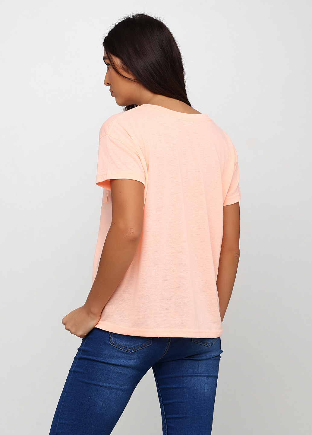 Персиковая летняя футболка Terranova