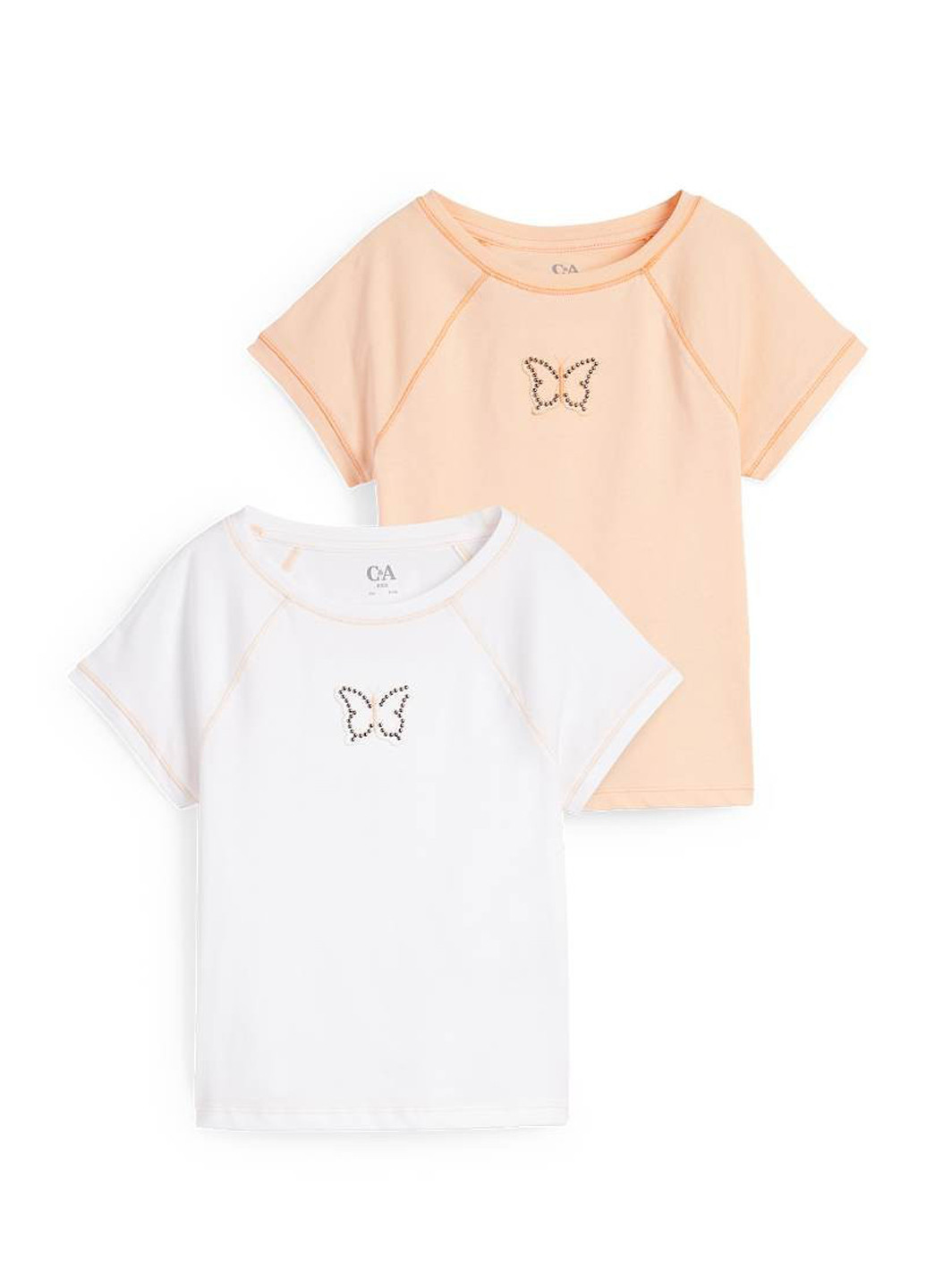 Комбинированная летняя футболка (2 шт.) C&A