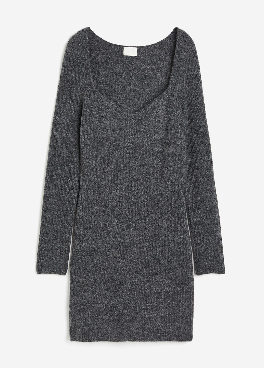 Темно-серое кэжуал платье платье-свитер H&M однотонное