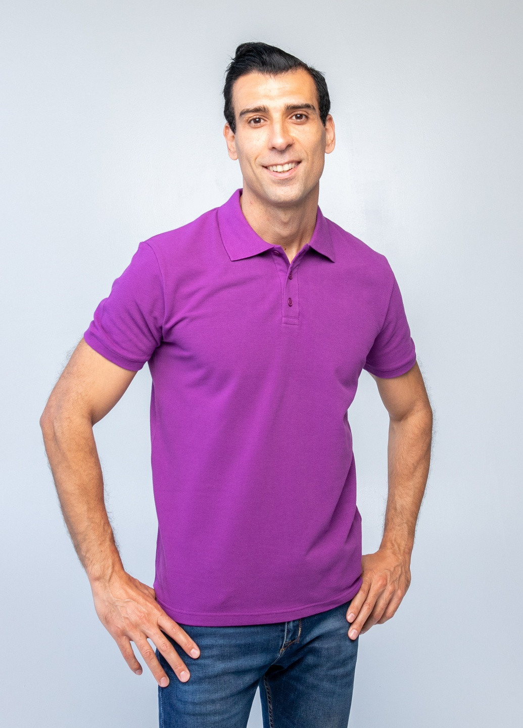Фиолетовая футболка-футболка поло чоловіча для мужчин TvoePolo однотонная