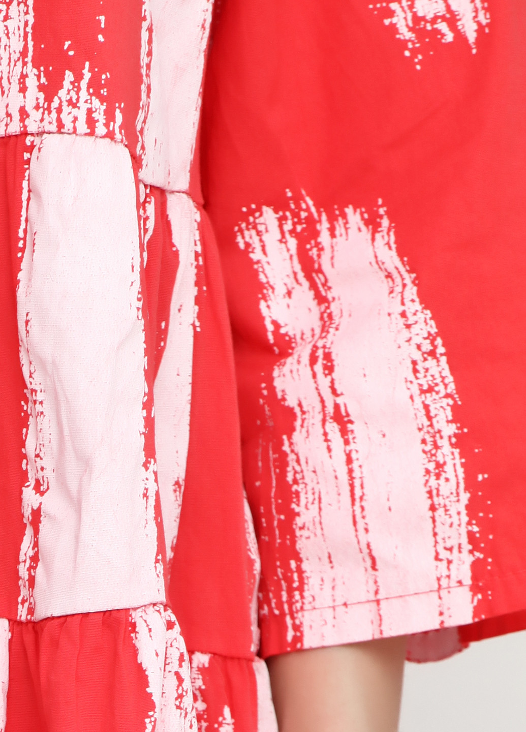 Коралловое кэжуал платье оверсайз L&N с абстрактным узором