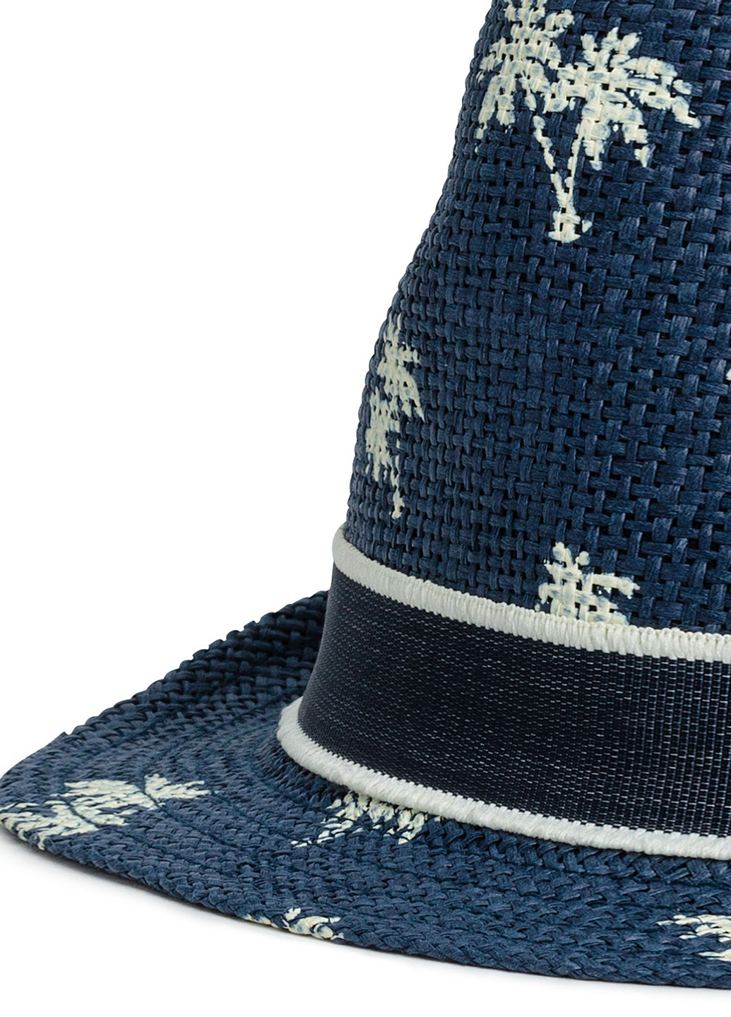 Шляпа H&M рисунок синяя кэжуал искусственная солома